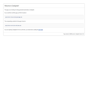 Welcome to CodeIgniter